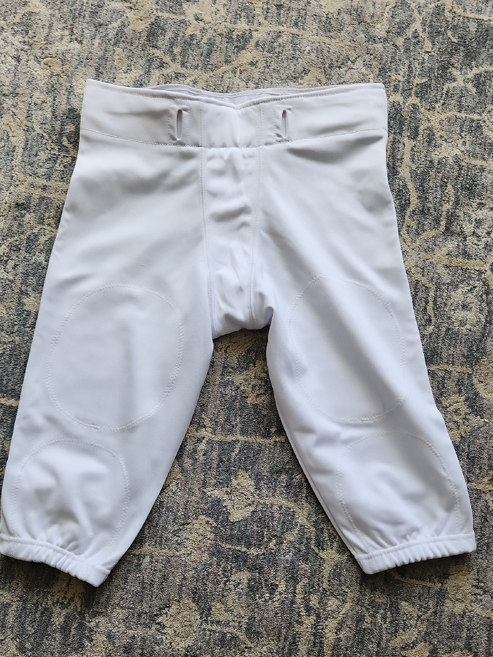 Kids White Performance Joggers with Knee Reinforcement